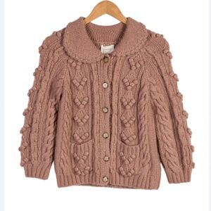 DOEN hand knit baby alpaca button down GIRLS cardigan sweater